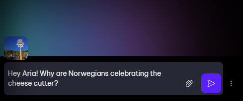 Sending an image to Aria, uploads it to the chat as an attachment immediately. 